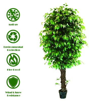 Potted Ficus Plant Faux Artificial Ficus Tree Indoor Green Tree with Exquisite Design