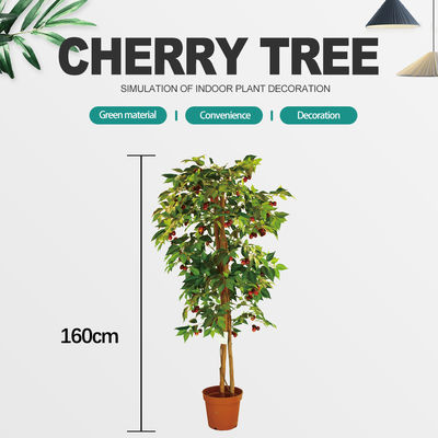 160cm Artificial Cherry Tree Corner Decoration Lush Style No Nursing Easy To Care Evergreen Plants