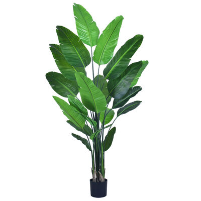 Wholesale Artificial Plants Palm Tree & Birds of Paradise - Model K Traveler's Palm 5.2ft-8.2ft | Haihong Factory Direct | Large Tropical Artificial Trees for Outdoor Landscaping
