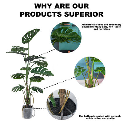Monstera Artificial Green Plant Hall Living Room Bonsai Landscape wind resistance