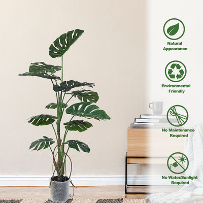 ปลอม Monstera Tree ประดิษฐ์กระถางต้นไม้สำหรับตกแต่งบ้าน