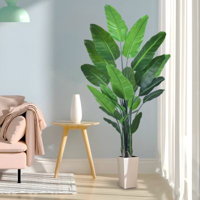 Faux Traveller's Palm Tree (artificial birds of paradise plant) - 180cm/210cm Realistic PE Leaf Artificial Plant for Indoor Outdoor Decor