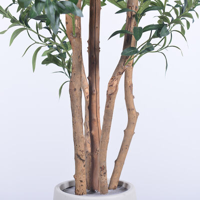 Artificial Olive Tree with Real Wood Trunk, 180cm Tall UV Resisted Faux Potted Plant for Modern Indoor Outdoor Home Office Decor