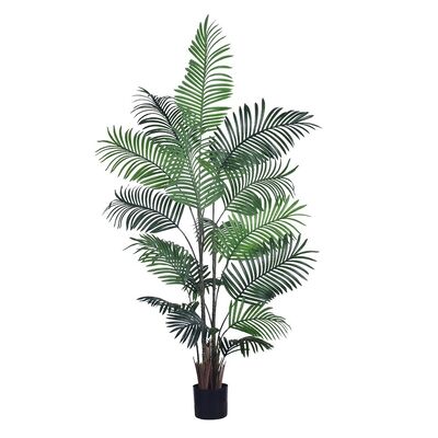 ขายส่ง ต้นปาล์มเทียมในร่ม 180 ซม. (5.9 ฟุต) - ปาล์ม Areca สไตล์ J | ต้นไม้เทียมสูงสำหรับห้องนั่งเล่น | โรงงาน Haihong โดยตรง | ต้นปาล์มปลอม