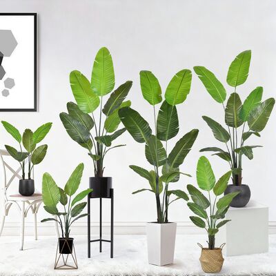 Factory Wholesale Fake Plant Artificial Traveller Palm Faux Green Artificial Decoration for Home Living Room Shop
