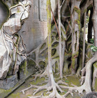 Customized Fiberglass GRC Landscaping Fake Tree For Garden Airport